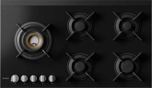 ASKO HG8953BGD1 90cm Gas Cooktop Black Ceramic Glass