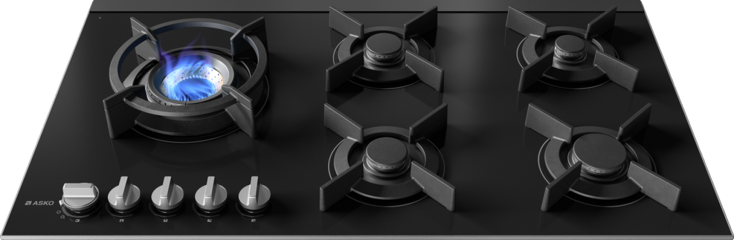 ASKO HG8953BGD1 90cm Gas Cooktop Black Ceramic Glass