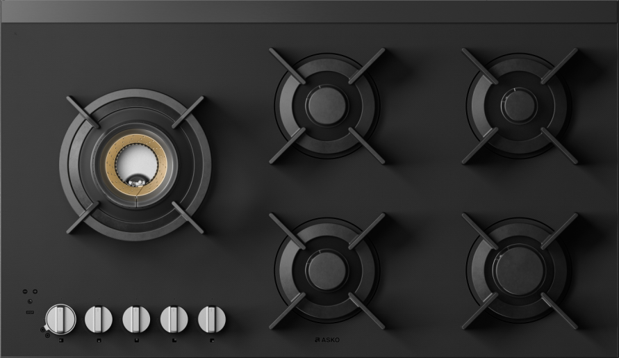 ASKO HG8954MGD1 90cm Gas Cooktop Matt Black Ceramic Glass
